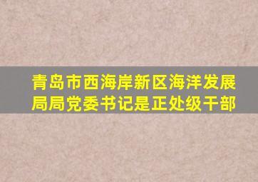 青岛市西海岸新区海洋发展局局党委书记是正处级干部
