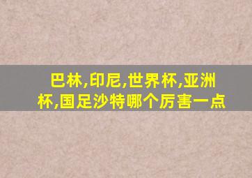 巴林,印尼,世界杯,亚洲杯,国足沙特哪个厉害一点