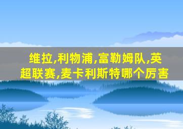 维拉,利物浦,富勒姆队,英超联赛,麦卡利斯特哪个厉害